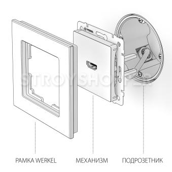 Розетка HDMI (серо-коричневый) WL07-60-11